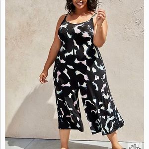 Torrid Black Tie Dye Super Soft Knit Suit Jumpsuit